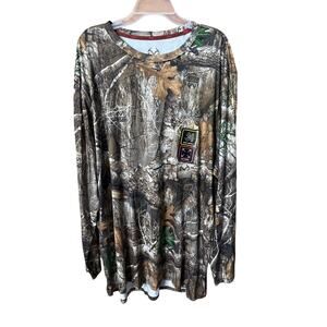 Realtree  Men's Long Sleeve Performance Tee Size 3XL in EDGE Camo Pattern